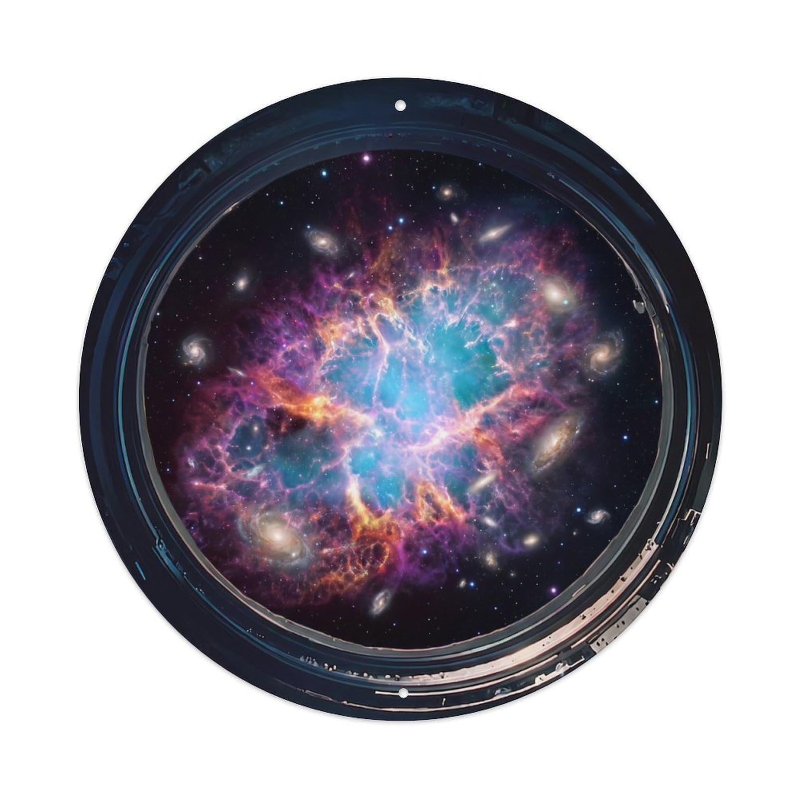 Dwarf Galaxy Cluster Porthole View Metal Tin Sign