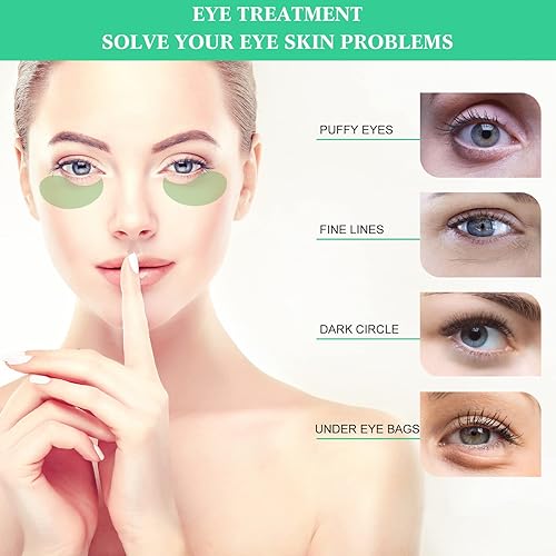 Miniatura 3 de 60 máscaras de aloe vera para debajo de los ojos, reducen los ojos hinchados y las ojeras, se ven jóvenes con una piel firme y mejorada debajo de