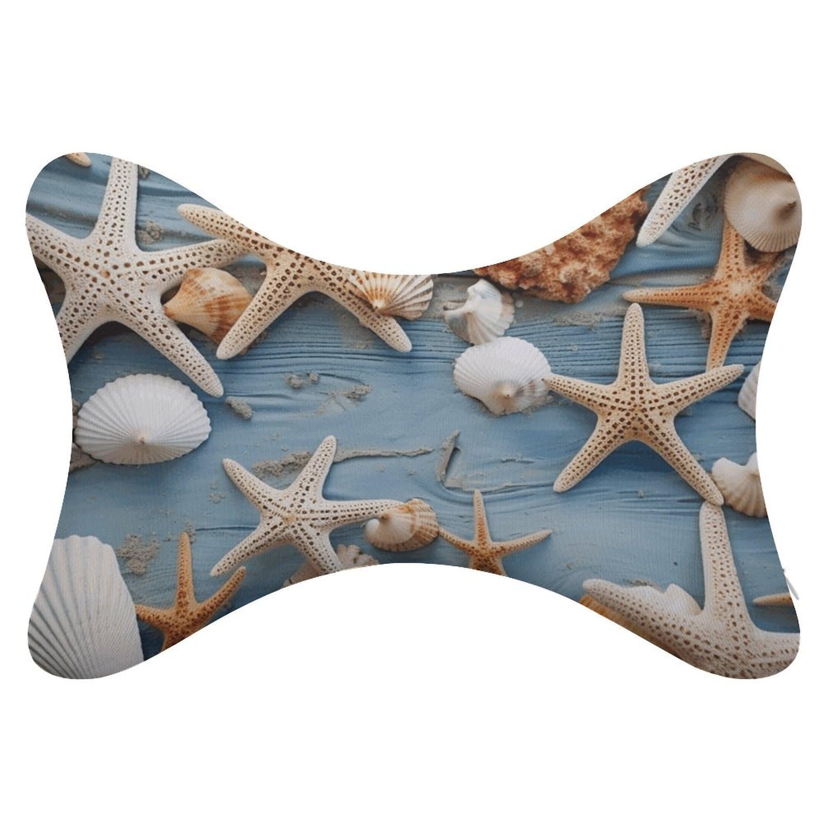 Adfgyerh Style Shell Starfish Pattern Pillow ，Memory Foam Pillow Core，Cushion,Provide Neck Support，Car Pillows For Travel Car Seats And Home Offices.