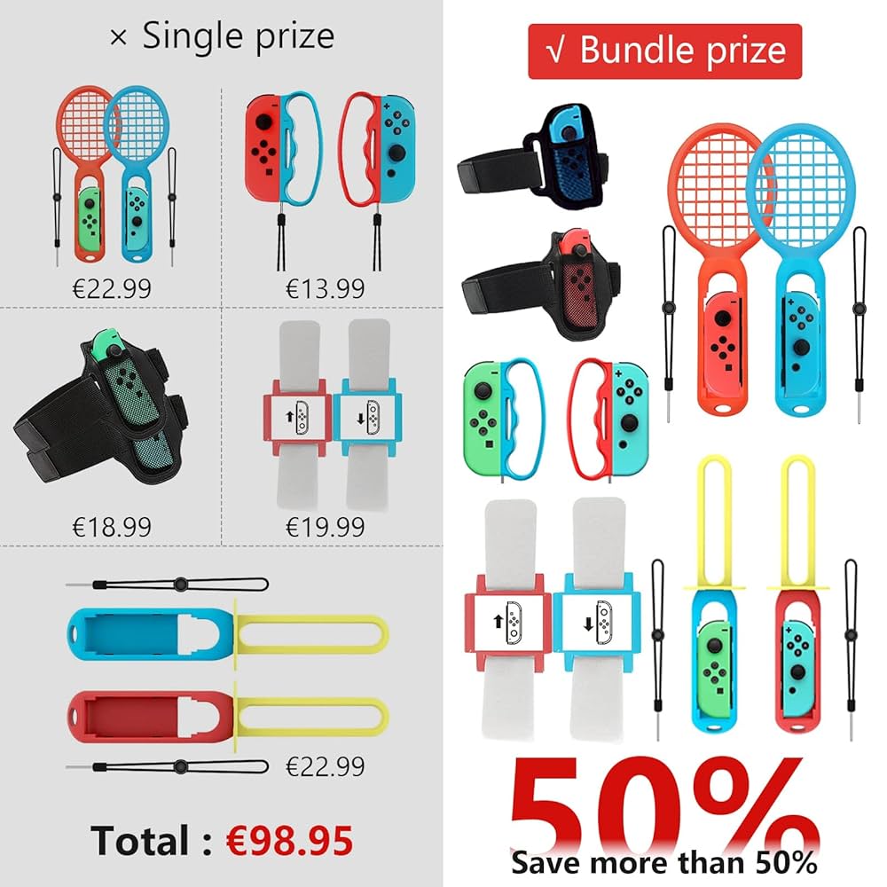 10 in 1 Switch Sports Accessories Bundle for Nintendo Switch