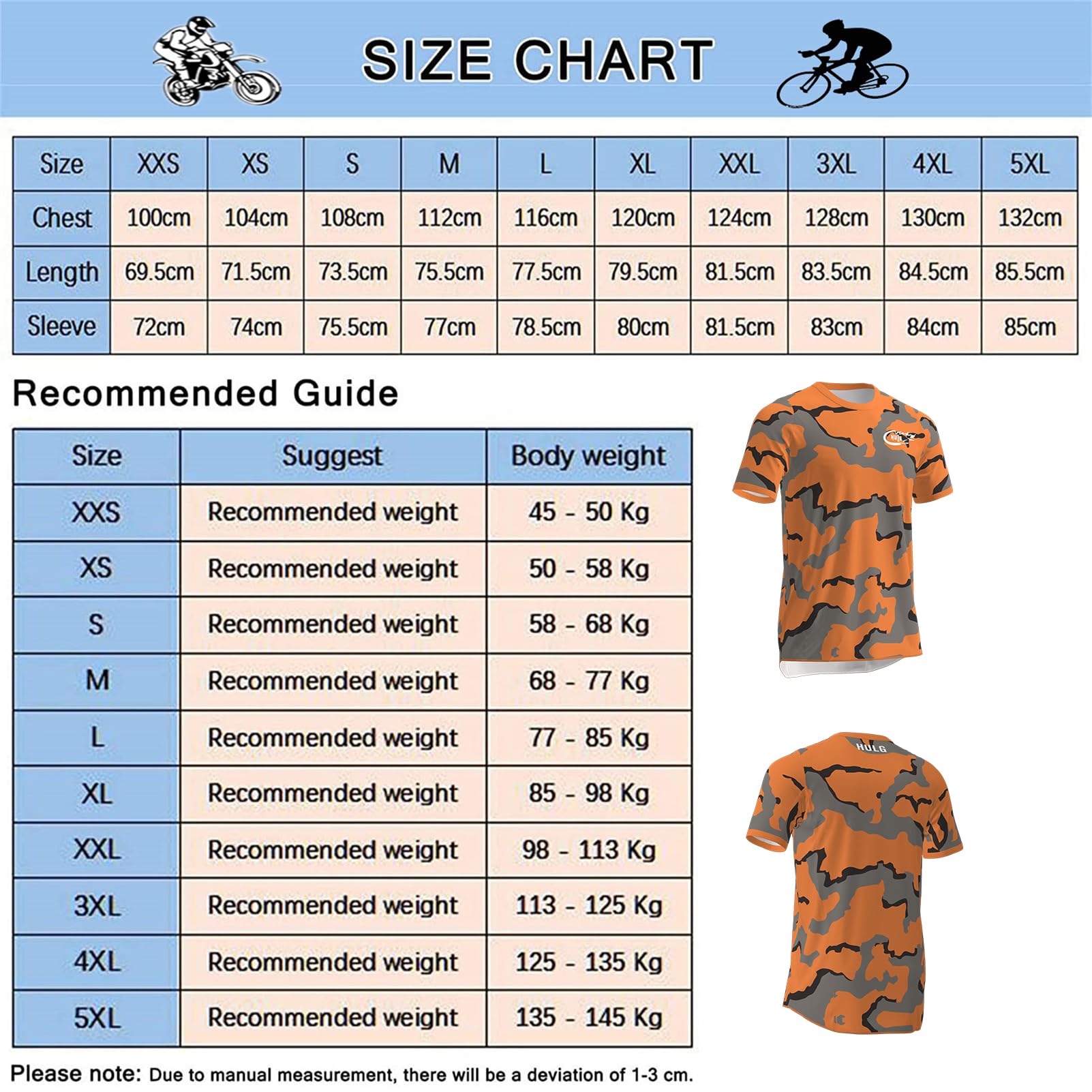 HULG Camisetas de Ciclismo para Hombre, Camiseta Corta, Top de Ciclismo, Jerseys de Ciclismo, Ropa de Ciclismo, Mountain Bike/MTB Shirt