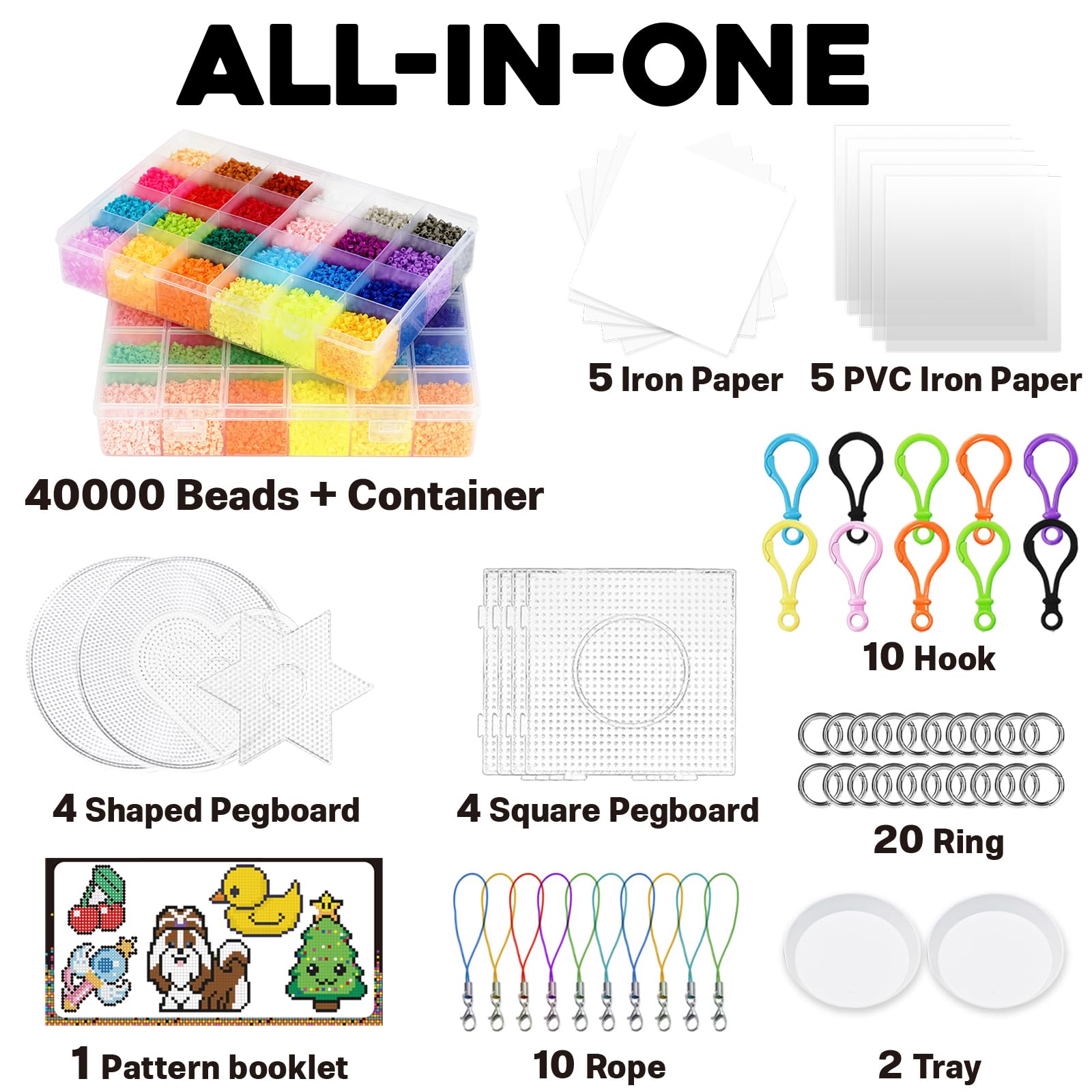 40000 perline fusibili da 2,6 mm per bambini
