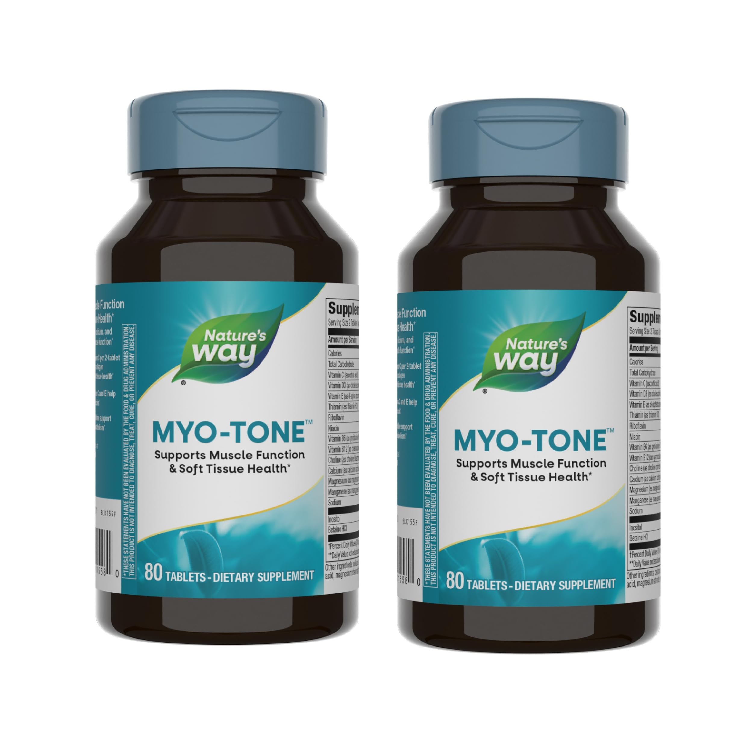Nature's Way Myo-Tone - Muscle Function & Soft Tissue Health* - With Magnesium, Vitamins & B Vitamins – Gluten Free & Vegetarian - 80 Tablets (2 Pack) 160 Count (Pack of 1)
