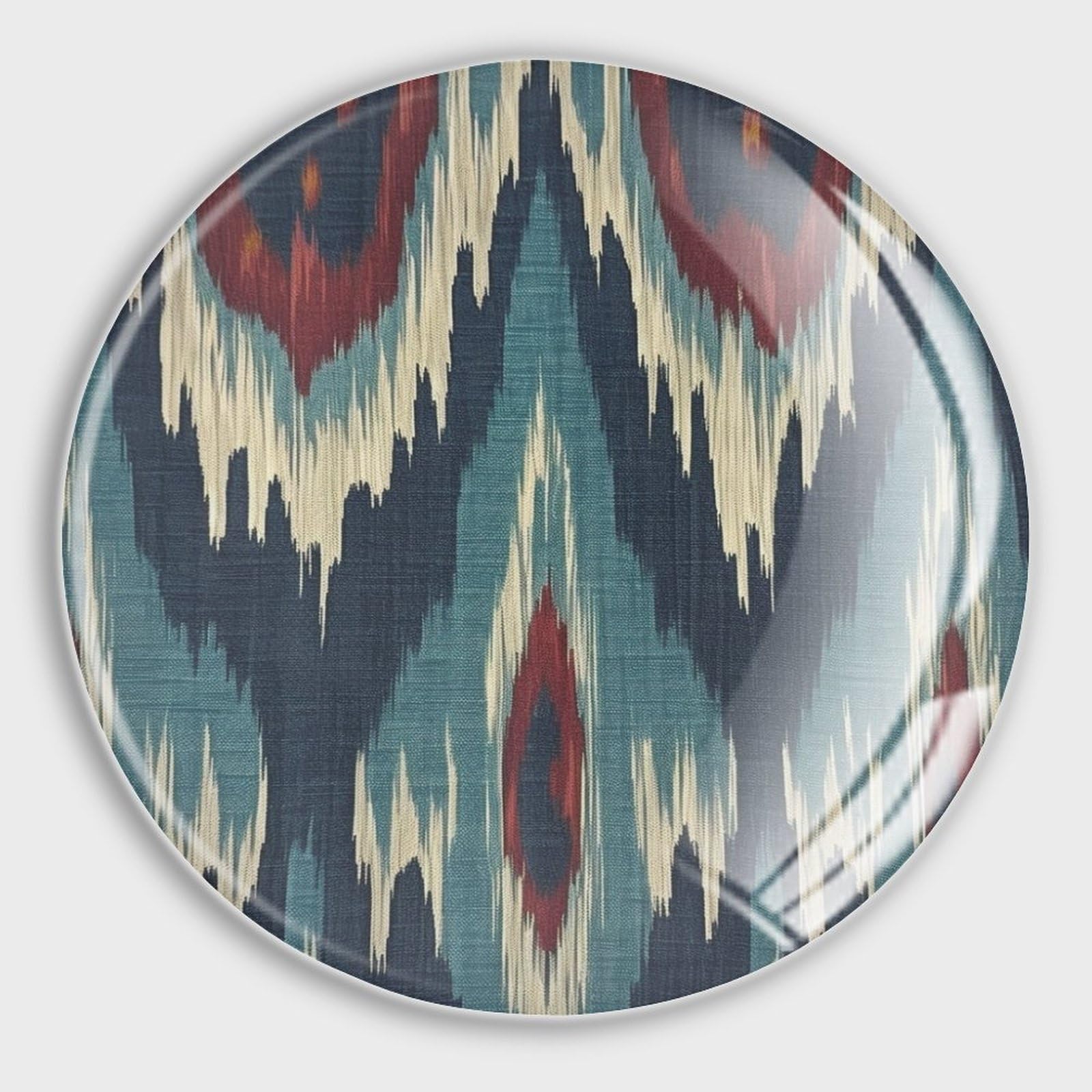 Ikat-Kühlschrankmagnete, magnetisch, für den Kühlschrank, asiatische Chinoiserie, Glas, kleine Magnete, künstlerische, starke Magnete für Klassenzimmer, Küche, Büro, Zuhause, Spind, 4 Stück