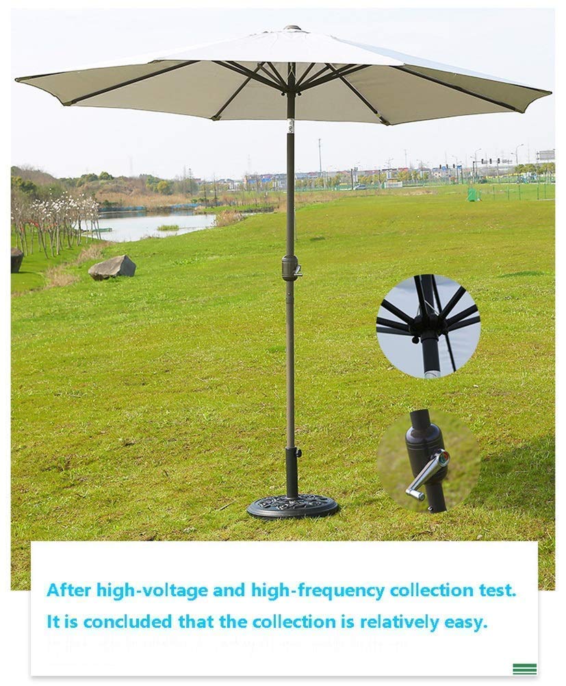 Parasole Parasol stołowy na patio ogrodowym z uchylną korbą, idealny na podwórko, targ na imprezy komercyjne na plaży, kemping, od strony basenu, 270 cm / 9 stó()
