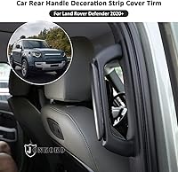 Vista 4 de YIWANG Accesorios interiores de fibra de carbono ABS para Land Rover Defender 110 130 2020-2023 Manija de agarre de puerta (grano de madera de roble)