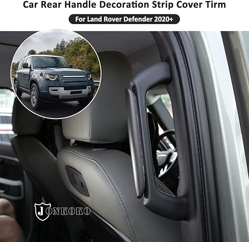 Miniatura 4 de YIWANG Accesorios interiores de fibra de carbono ABS para Land Rover Defender 110 130 2020-2023 Manija de agarre de puerta (grano de madera de roble)