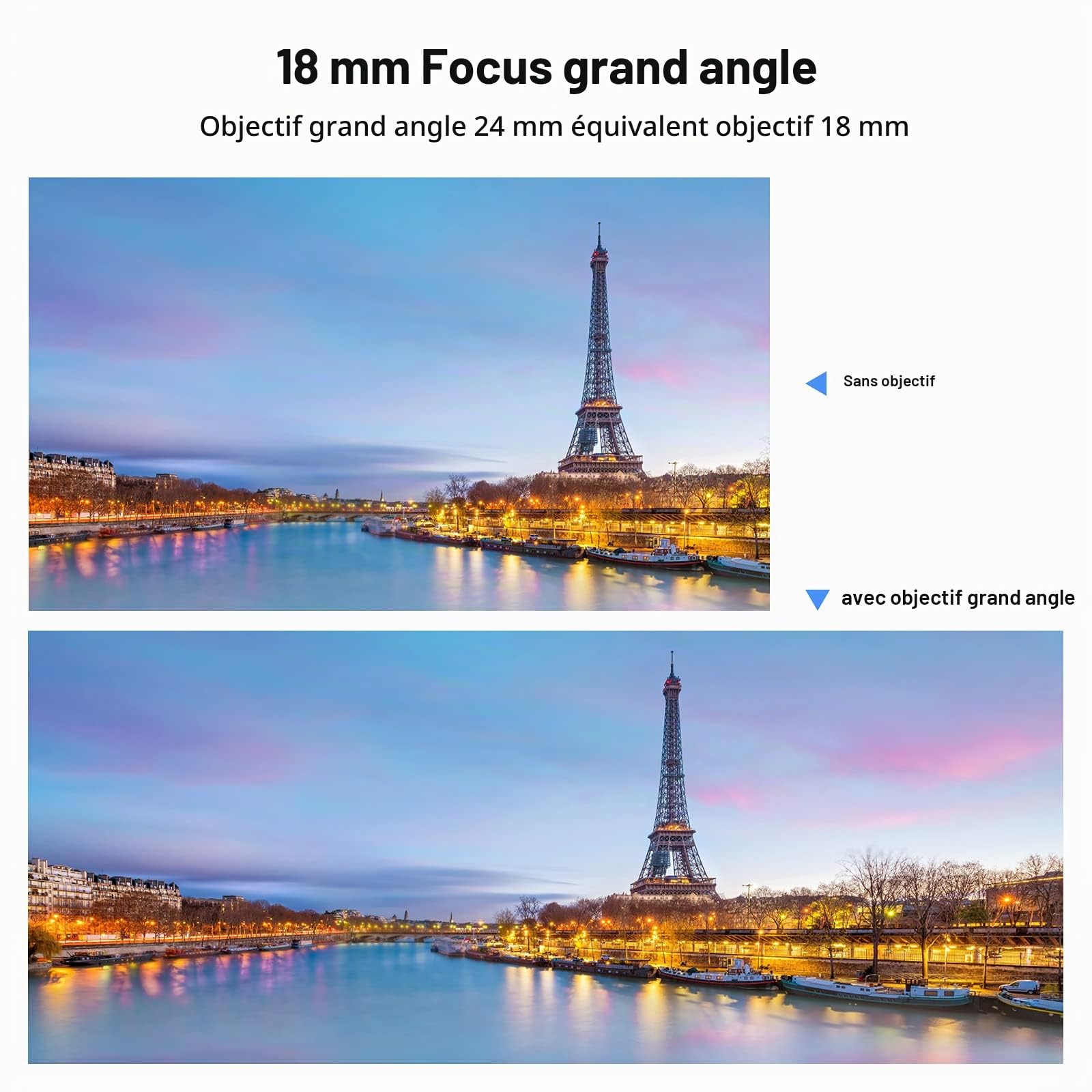 Objectif Grand Angle pour Sony ZV1, ULANZI WL-1 Grand Angle 18 mm avec Macro 10X, Objectif auxiliaire 2 en 1 pour Appareil Photo Sony ZV1