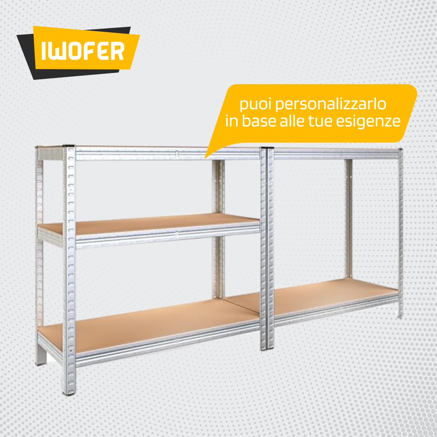 Set 2 Scaffali in Metallo 180x90x40 cm per Carichi Pesanti 875 kg - 175 kg per Ripiano Scaffalatura 5 ripiani per Magazzino Garage (2)