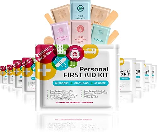 Miniatura 2 de Kit personal de primeros auxilios – Caja de 60 | Limpiar, tratar, proteger pequeños cortes, rasguños y quemaduras | Perfecto para el hogar, oficina,