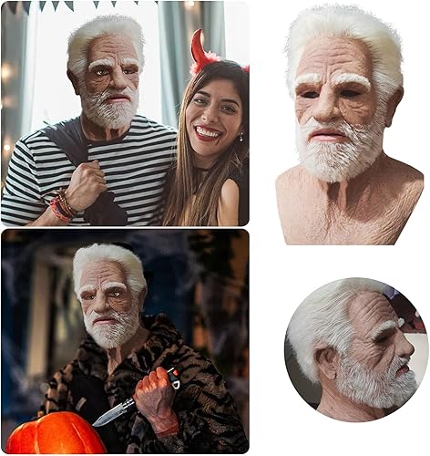 Miniatura 8 de Wtosuhe Grin-ch - Máscara de Navidad, máscara de monstruo verde peludo de terror, máscara divertida, máscara de disfraz para cosplay, fiesta,