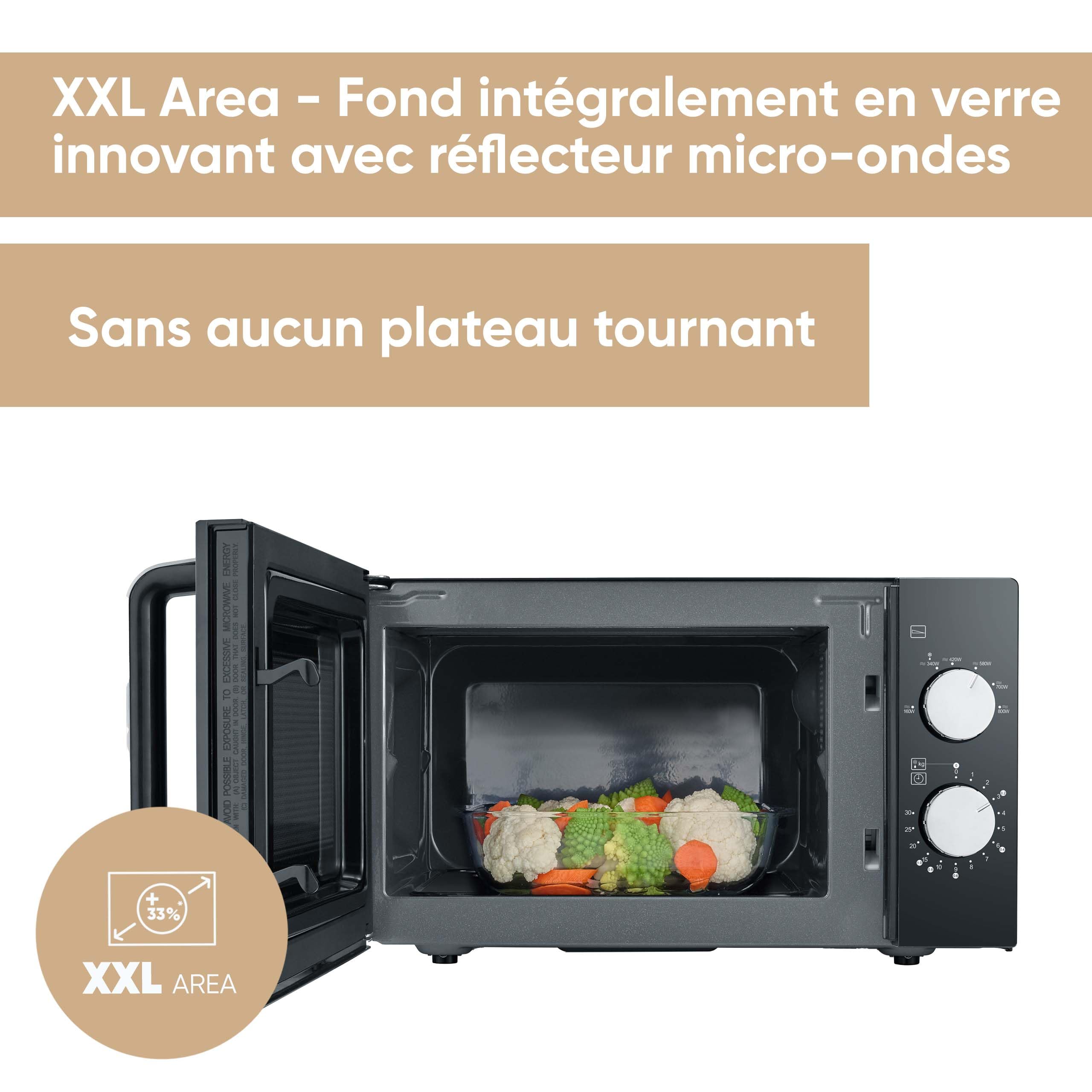 SEVERIN Four Micro-ondes, 20 L, Avec Fond Plat en Céramique, jusqu’à 800 W, 6 niveaux de puissance, Noir, MW7761
