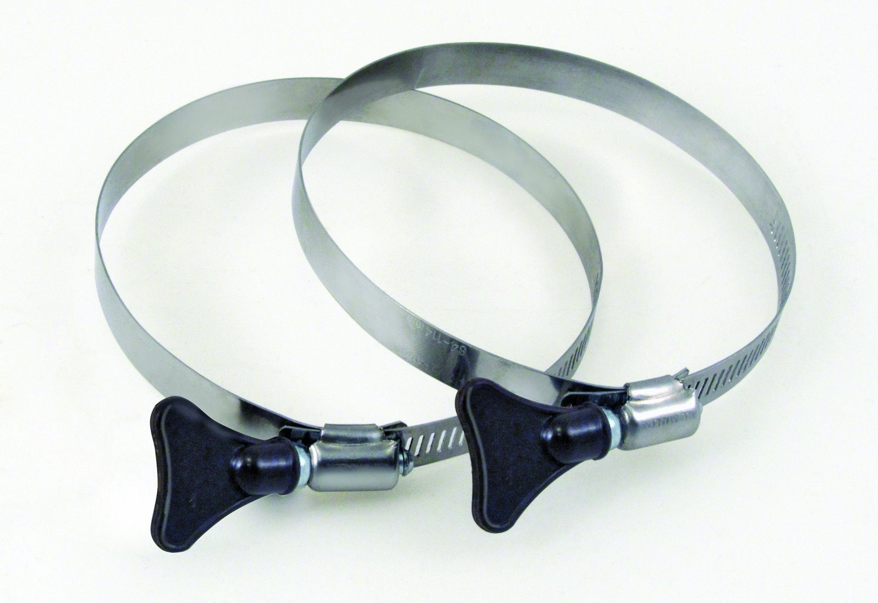 Quick Release & Adjustable Stainless Steel Thumb Screw Metal Strap Clamps for Dryer Vent Hose Connector and Plastic Vent Ducts - Easy Turn 3-4 1/2 inch Diameter (Pack of 2)