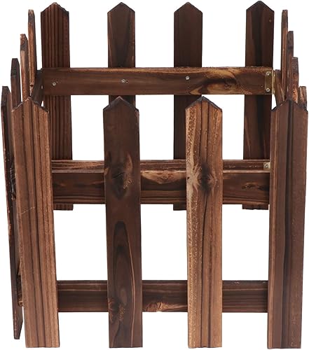 OUNONA Cerca decorativa de madera de 47 pulgadas, borde de borde de jardín en miniatura para árbol de Navidad, patio al aire libre, decoración de