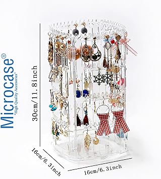 Microcase 360 Derece Döner Başlıklı Takı Aksesuar Organizer Standı AL5459 (Siyah)