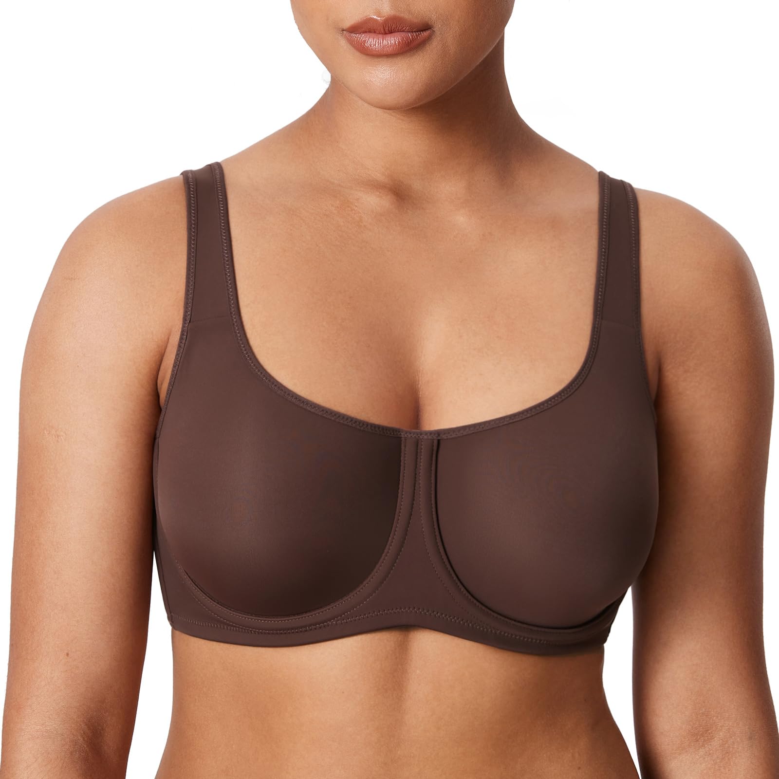DELIMIRAWomen's Confishape Full Coverage Bra Plus Size Supportive Underwire Unlined Comfortable Bras