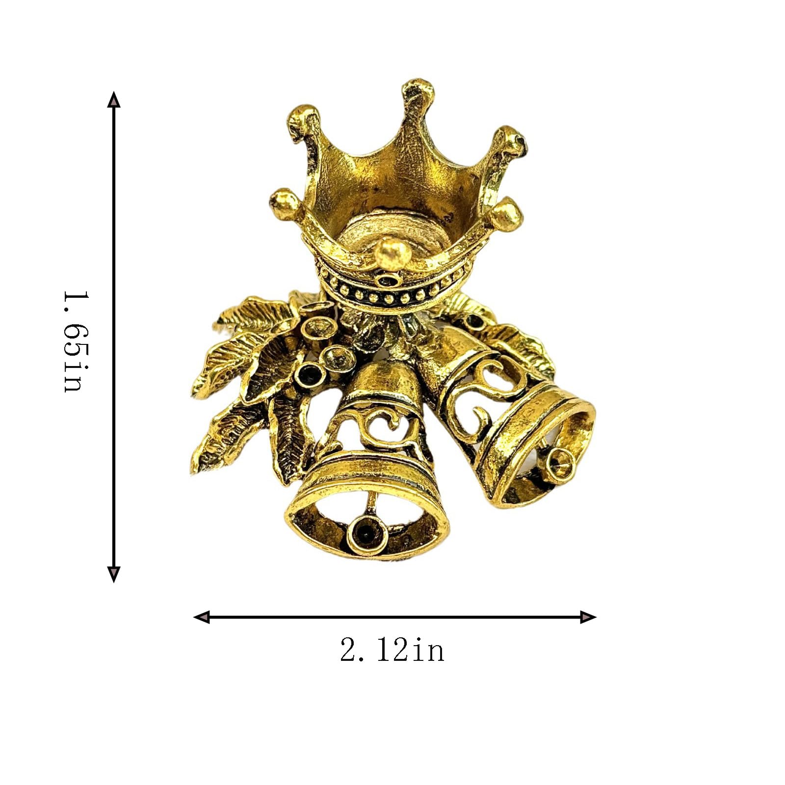 Yzikema Metal Crystal Ball Holder,Gold Metal Lensball Base,Sphere Display Holder for Globe Gemstone Balls Mineral,Metal Little Bell Craft Family Decorative 1 Pcs