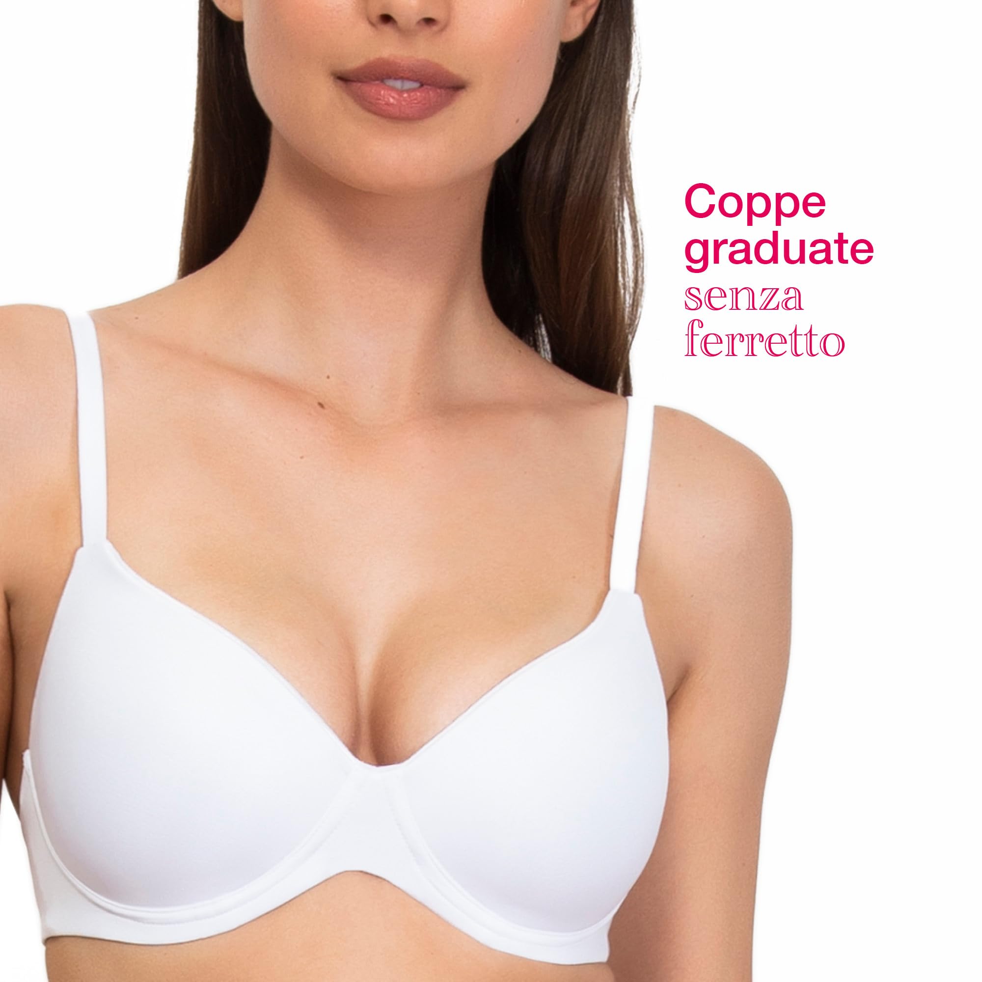 SÌèLEI, Reggiseno con Coppe Graduate, Realizzato in Morbida Microfibra, con Finiture Invisibili e Senza Ferretto, Designed in Italy