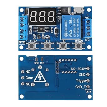 4pcs DC 6-30V Timer Relay Programmable Delay Relay Module Cycle Timer with LCD Display / 5V Micro USB, Smart Home Controller