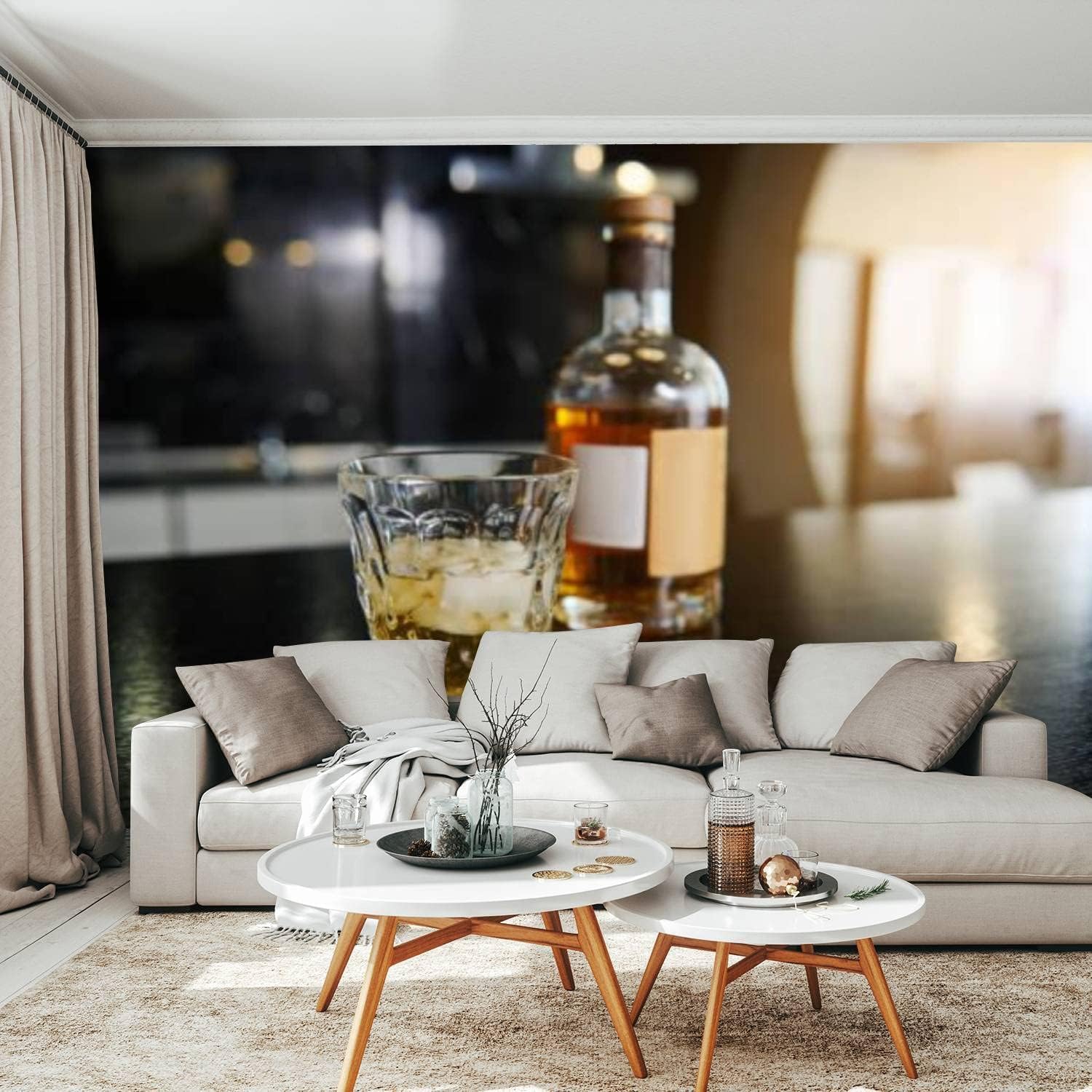 Vaso De Whisky Mural De Pared, Foto De Pared 3D Pelar Y Pegar Papel Pintado Autoadhesivo, Pegatina Decoración Del Hogar Fondo De Tv Pintura De Pared Artística Grande Carteles De-573159222885
