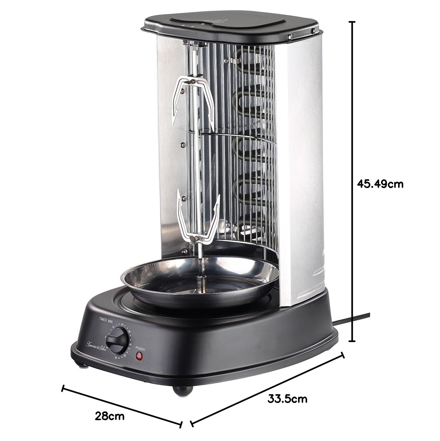 Rosenstein & Söhne griglia per döner: Griglia per döner e gyros, Grill verticale, 2.000 Watt (verticale, macchina gyros, grill)