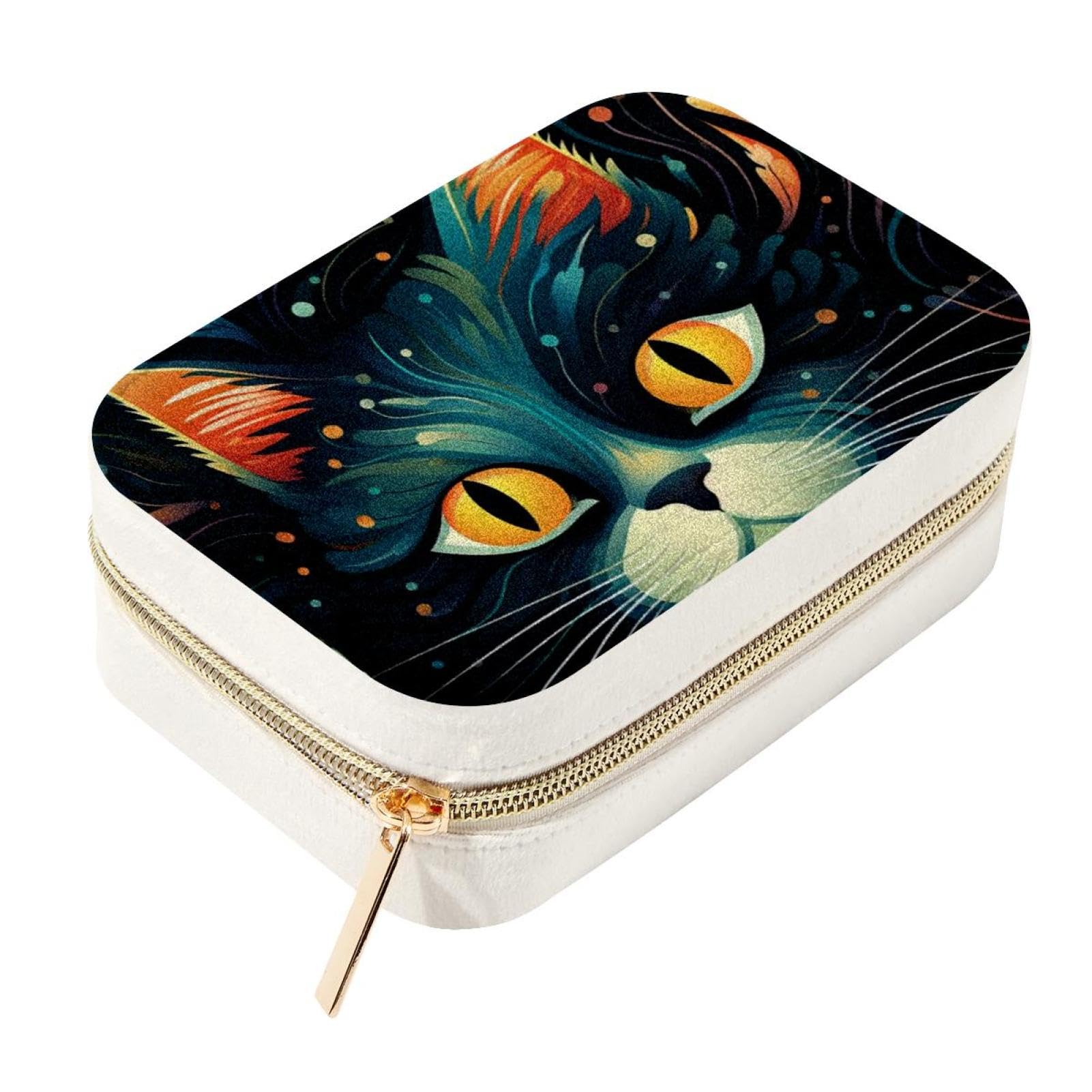 Boîte à bijoux de voyage chat, le cadeau idéal en velours
