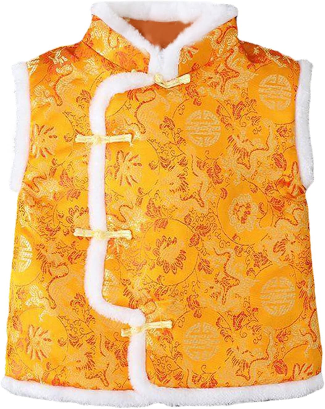 Toddler Kids Fleece Vest Coat 2025 𝗟unar Chinese New Year Sleeveless Traditional Tang Boys Jacket with Removable Hood