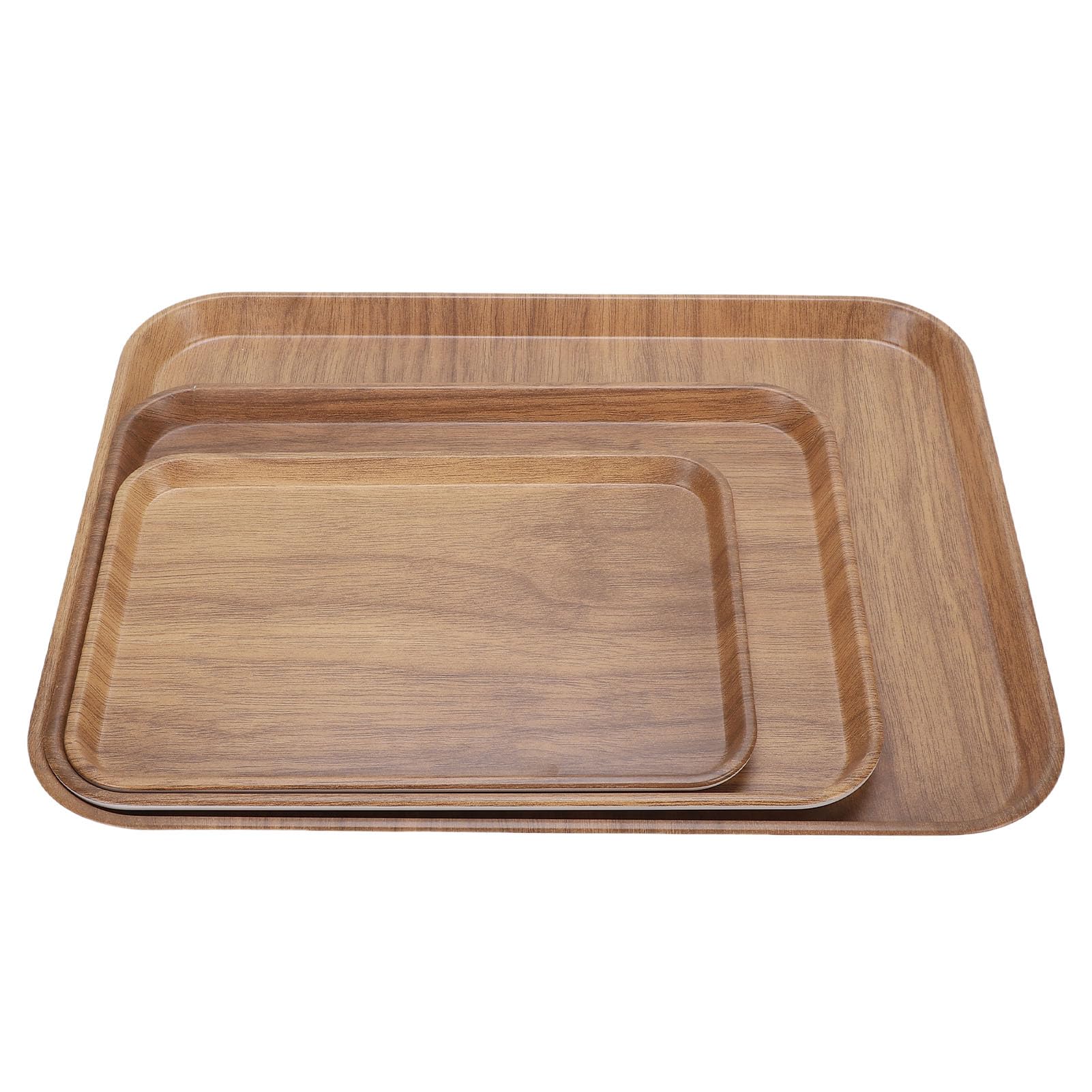 Jeffergarden Set di Vassoi da Portata Rettangolari, Piatti da Portata in Melamina 3 Dimensioni 15,2 X 10,6 Pollici 12,2 X 8,9 Pollici 10,0 6,8, Antiscivolo Impilabili Facili da Pulire per Feste
