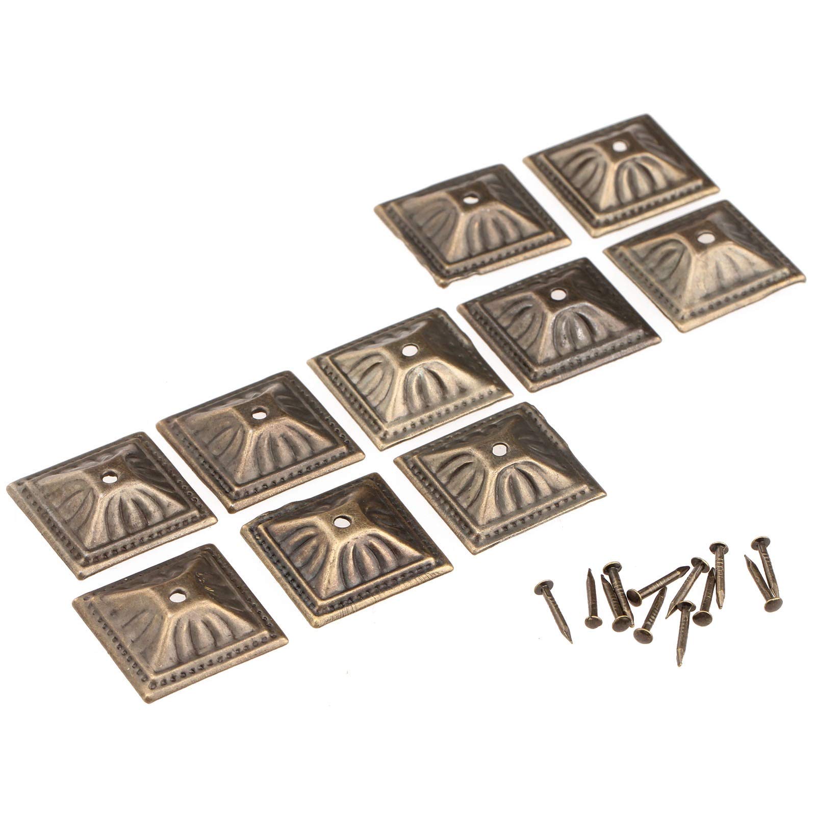 Clous, Punaises, punaises de rembourrage, pouce, décoratives meubles, 50 pièces 21x21mm fer en laiton antique clou bijoux boîte cadeau canapé