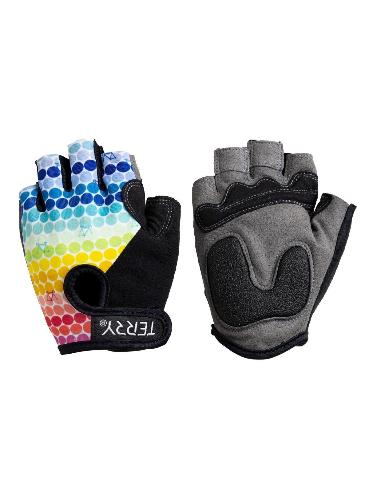 Terry Cycling Gloves for Women, T-Gloves LTD Prints, Ladies Cycling Gloves Half Finger Gel Padded Mountain Bike Glove