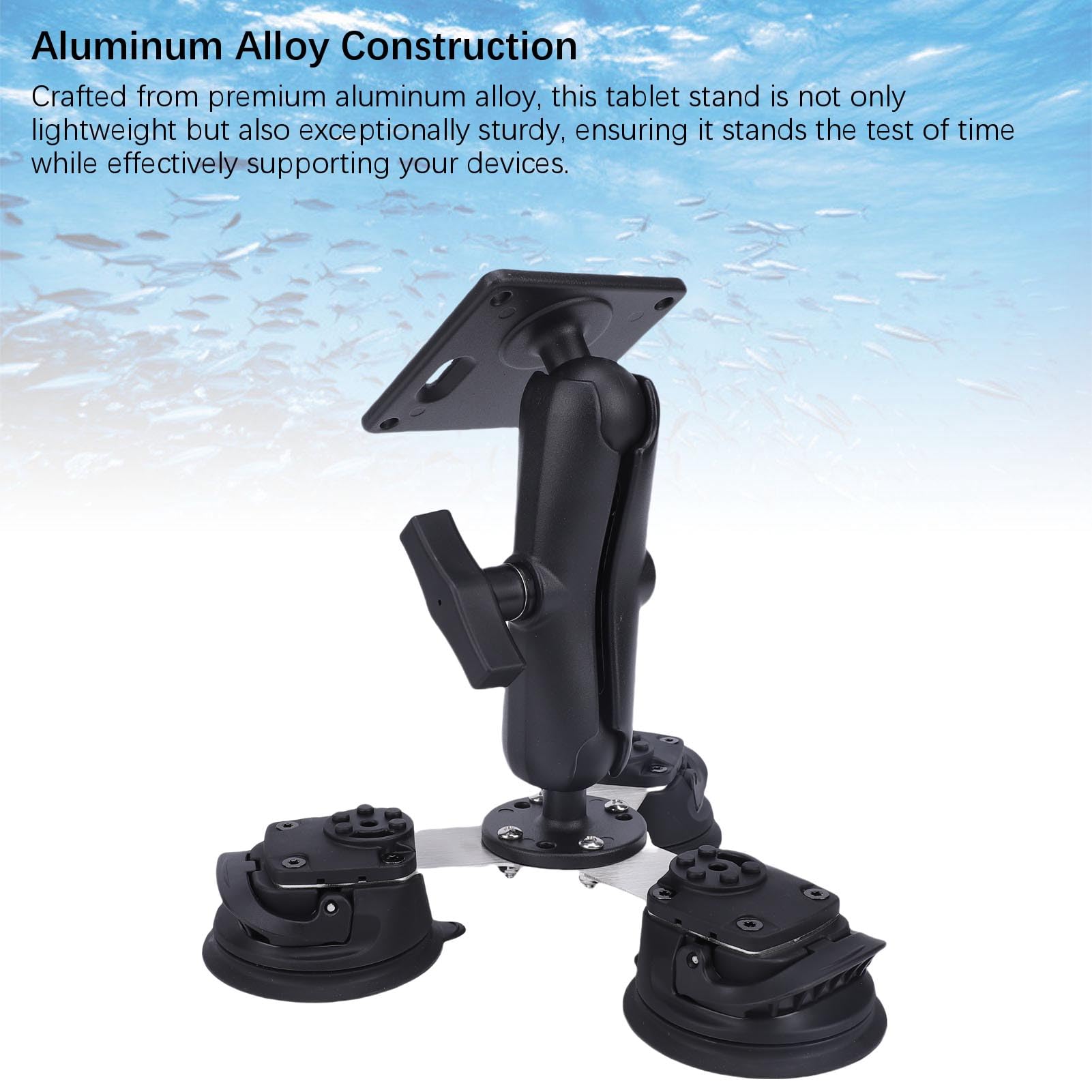 Soporte para Tableta de Aleación de Aluminio con Soporte de Carga Fuerte y Estable con Base de Ventosa, para Tableta para Escritorio de Vidrio, Rotación de ángulo Ajustable de 360 ​​Grados