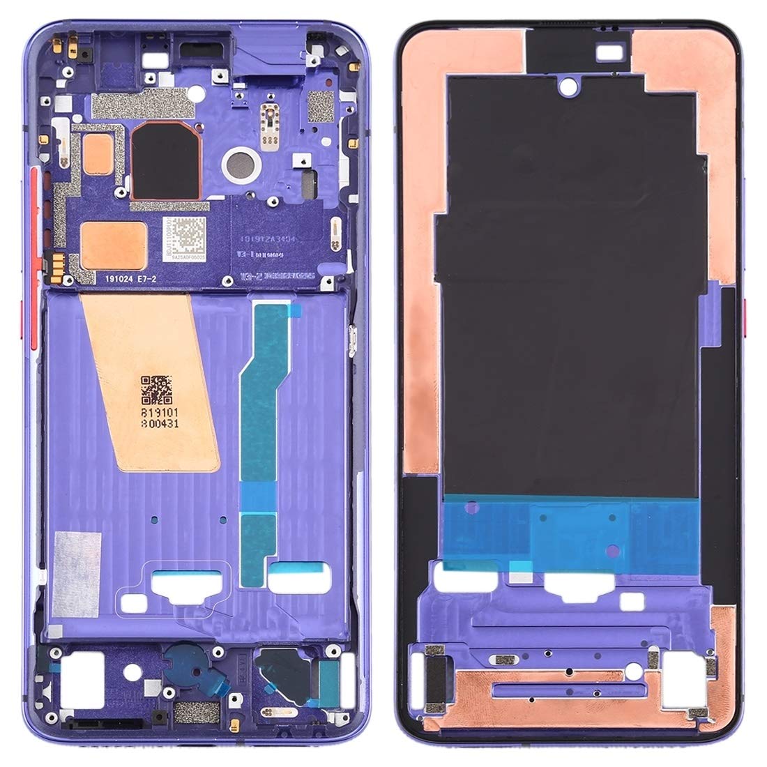Support LCD Bezel pour Redmi K30 Pro noir avec boutons volume et power