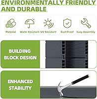 Vista 6 de Cobertizo de almacenamiento al aire libre 6x4.4 pies, cobertizo de plástico de resina con piso para herramientas de jardín, almacenamiento