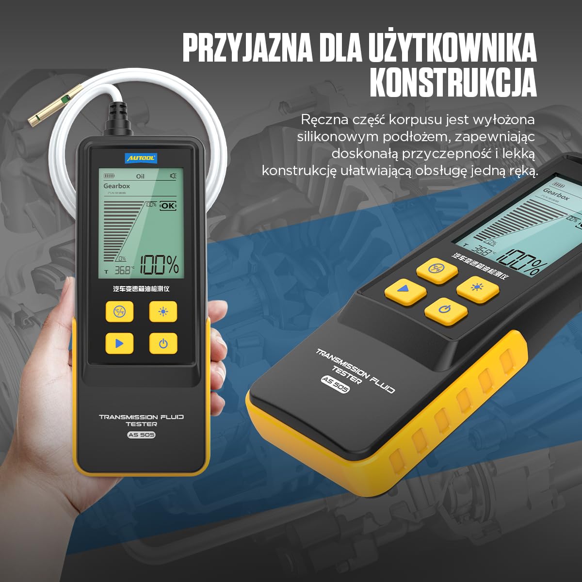 Tester del fluido di trasmissione, Tester dell'olio della trasmissione automatica Rivelatore di trasparenza del fluido di trasmissione Strumento di prova diagnostico Analizzatore Meter
