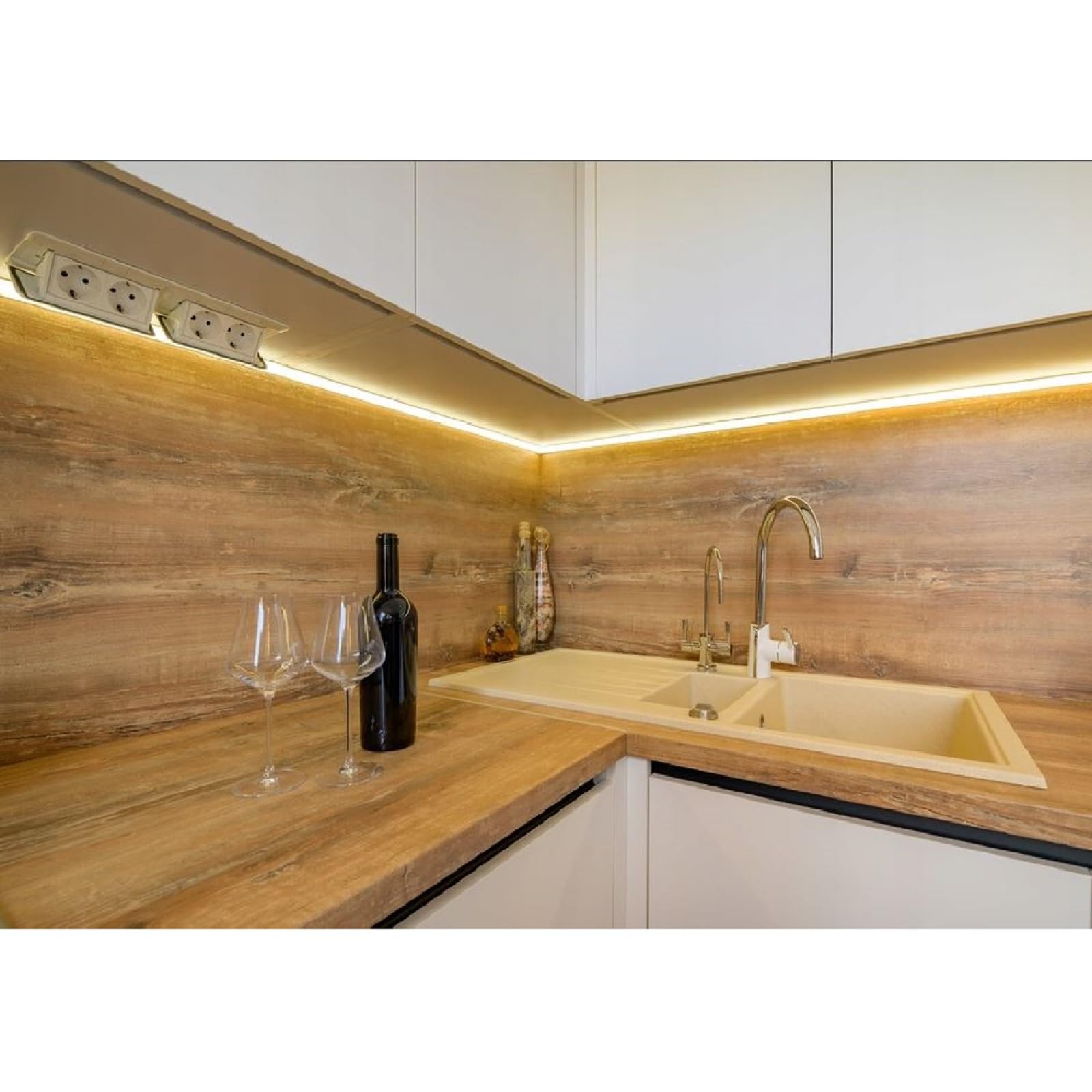 QLS Luz LED bajo mueble 100 cm 4000 K con sensor neutra | Ideal para cocina, armarios y estantes. Control sin contacto y LED de 12 V de bajo consumo