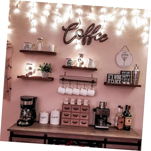 Miniatura 2 de HOOTNEE Marco de pared de partición de una palabra, decoración de madera, estante de pared de madera, decoración de artículos para el hogar, estante