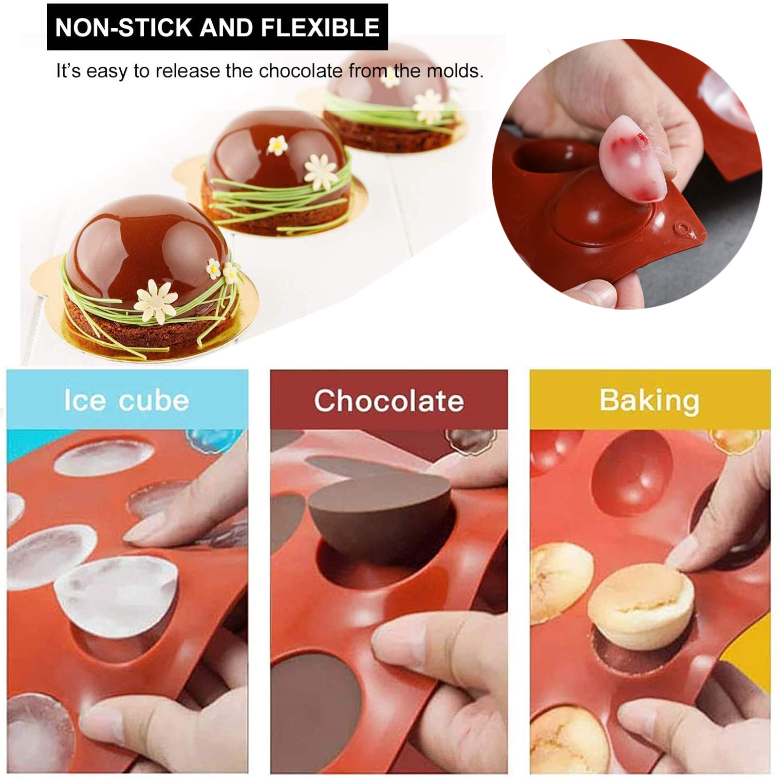 Cozihom Lot De 4 Moules Silicone Chocolat - Formes Tasses Rondes Et Cœurs - Pour Bombes De Graisse, Bonbons, Glaçons, Keto