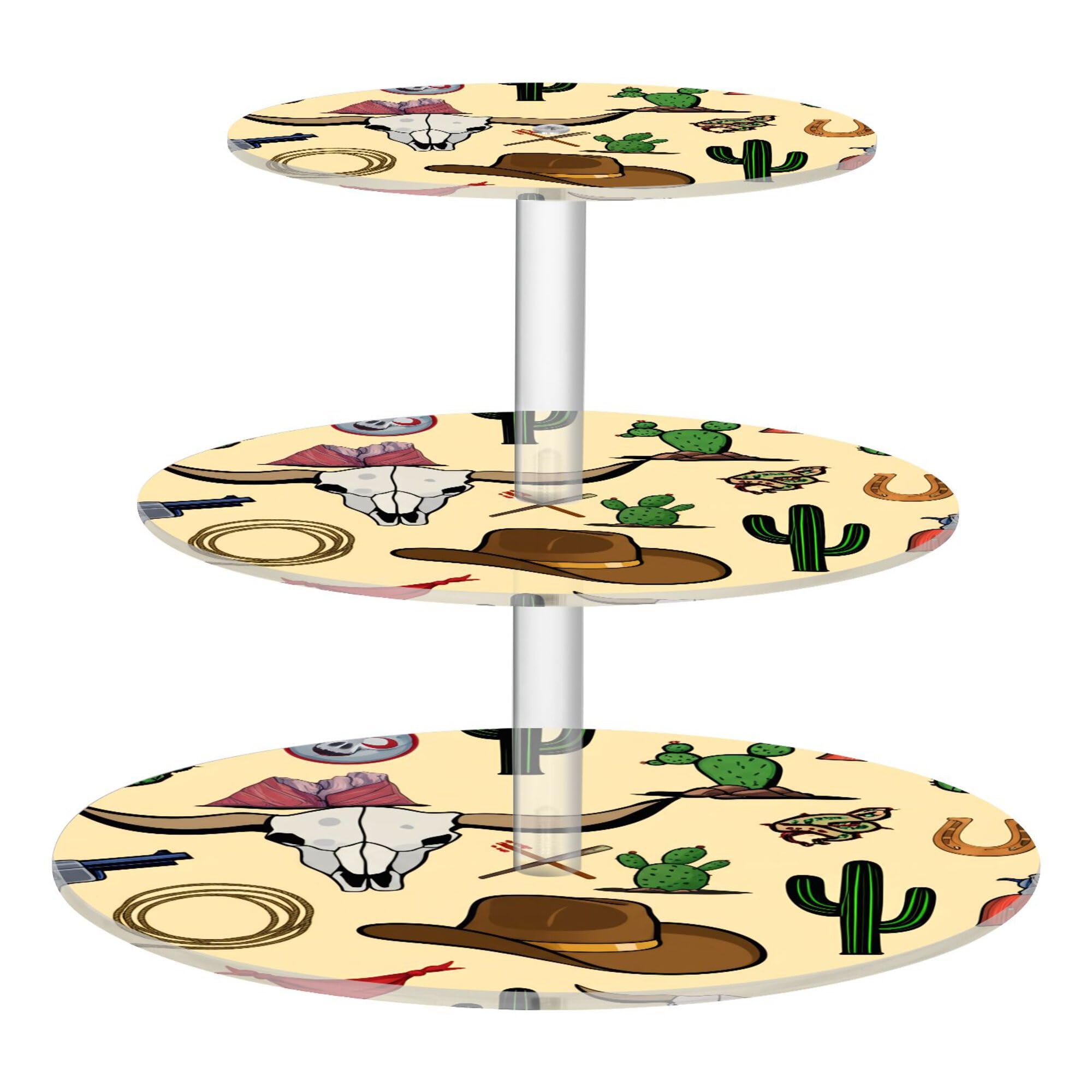 PYBUG Cowboy Hats 3 Tier Acrylic Cupcake Stands Tower,Dessert Table Display Set for Tea Party,Wedding,Birthday, Baby Shower
