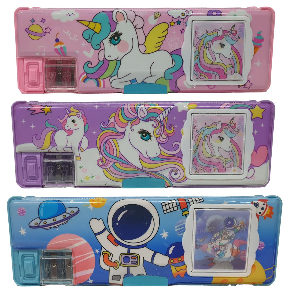 Multifunctional Pencil Box for kids Unicorn,barbie and cartoon Double Sided Pencil Case Magnetic box (B0D7QSSGZB) Amazon Price History, Amazon Price Tracker