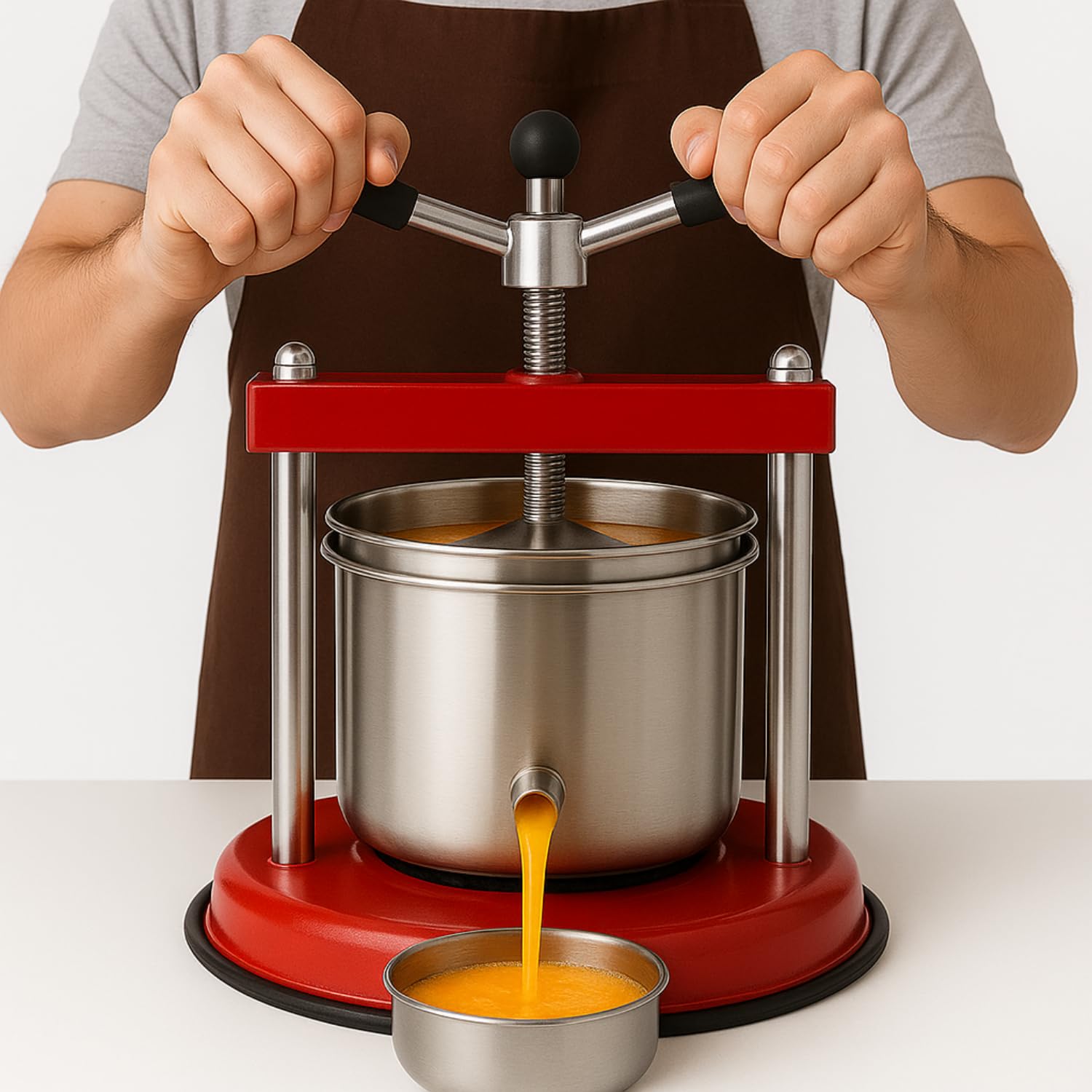 Virsus Torchietto in acciaio inox con diametro pari a 12 cm, capacità 2,5 Litri, pressa premitutto per alimenti, melanzane, liquore, vino, frutta, verdura, mirto, Made in Italy