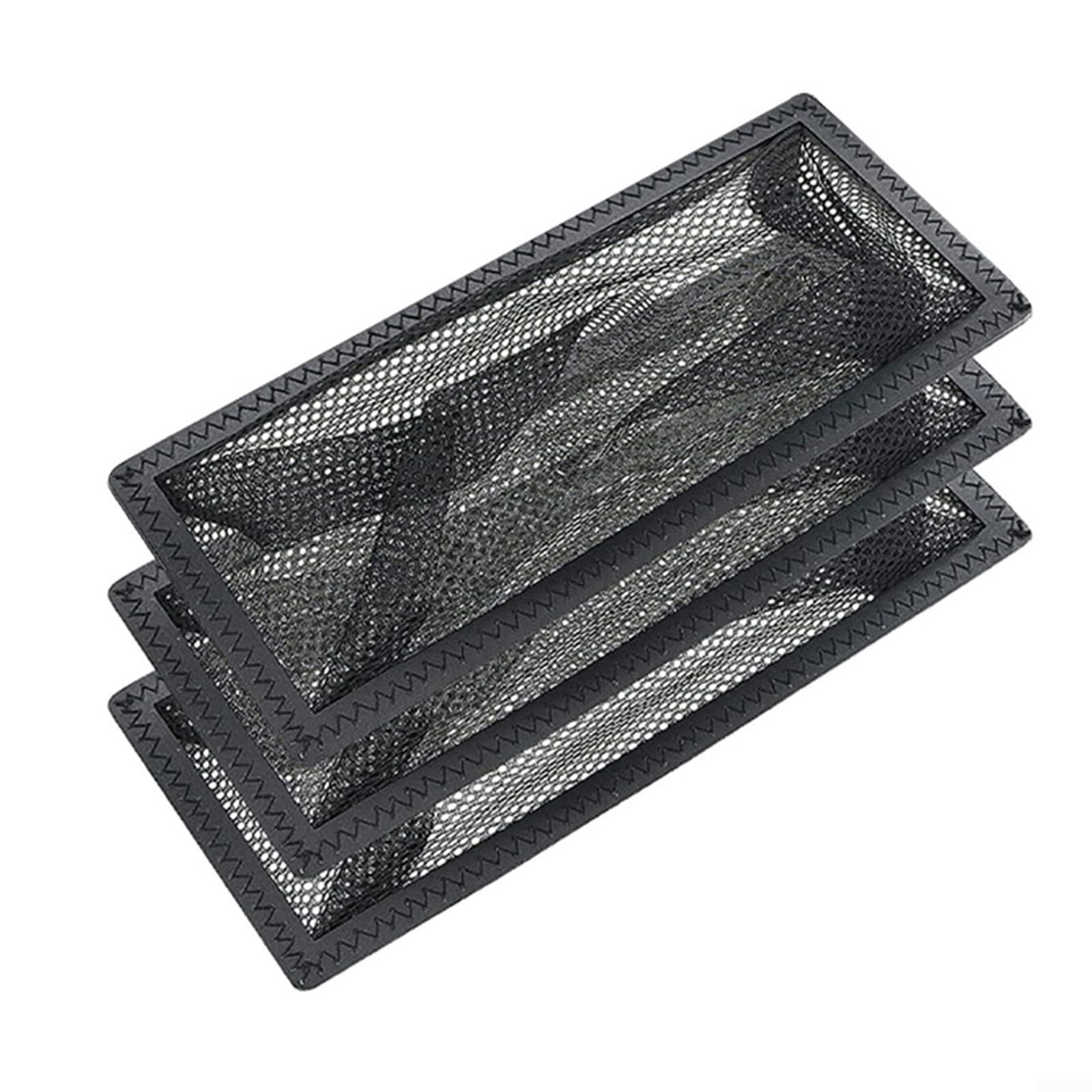 Bodenregister-Abdeckung Mit Filternetz – 10,2 X 30,5 Cm, Schwarz, 4 Stück, Hält Schmutz & Kleinteile Fern, Einfach Zu Installieren