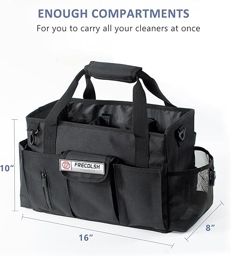 Miniatura 5 de Organizador grande de limpieza para proveedores de limpieza, organizador profesional de limpieza de 15 pulgadas con asa, bolsa de limpieza portátil,
