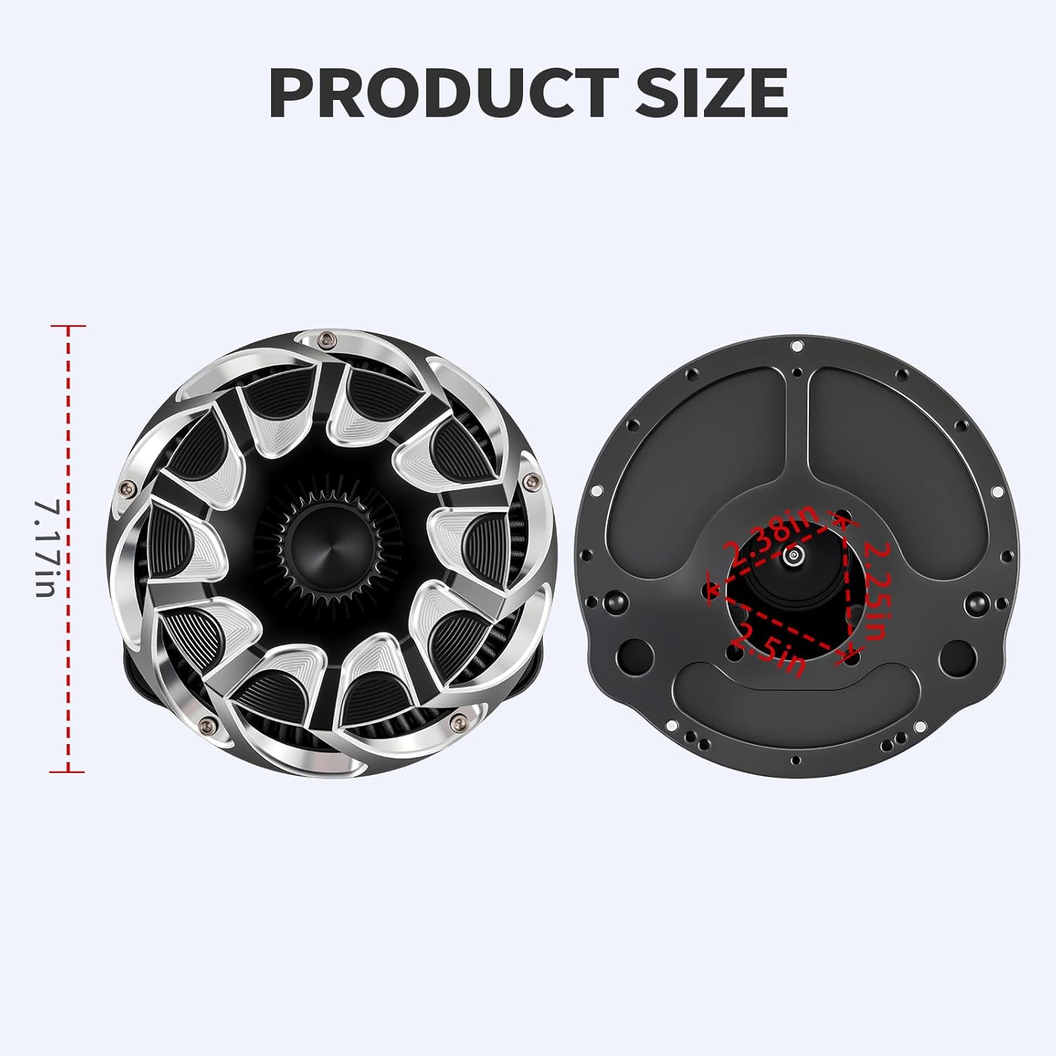 2Pc Air Cleaner Intake Filter Kit for Harley Sportster Iron XL 1200 883 48 Roadster 2004-2022【 A-For: Sportster 2004-2022】