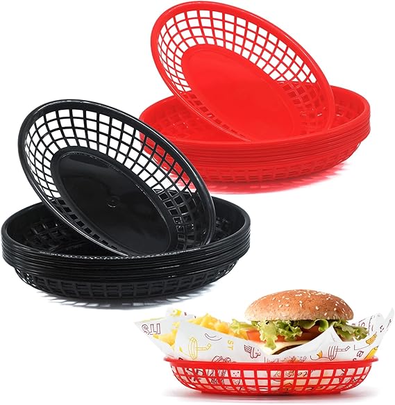 JJWNMLL Cesta de fruta de 16 piezas, bandeja de aperitivos de cine, para hamburguesas, patatas fritas, dulces, fiesta de cumpleaños infantil picnics, barbacoas, fiestas de verano en el jardín.