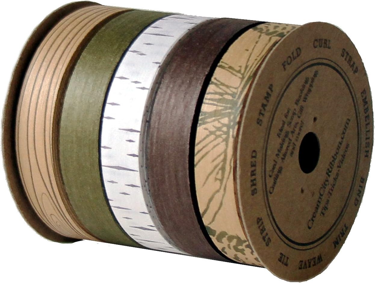Natural Cotton Curling Ribbon for Gift Wrapping | 100% Biodegradable Holiday Gift Ribbons for Presents & Ribbons for Crafts | Colored Curling Ribbon | Woodland Collection 1/2" x 25 Yards (75 Feet)
