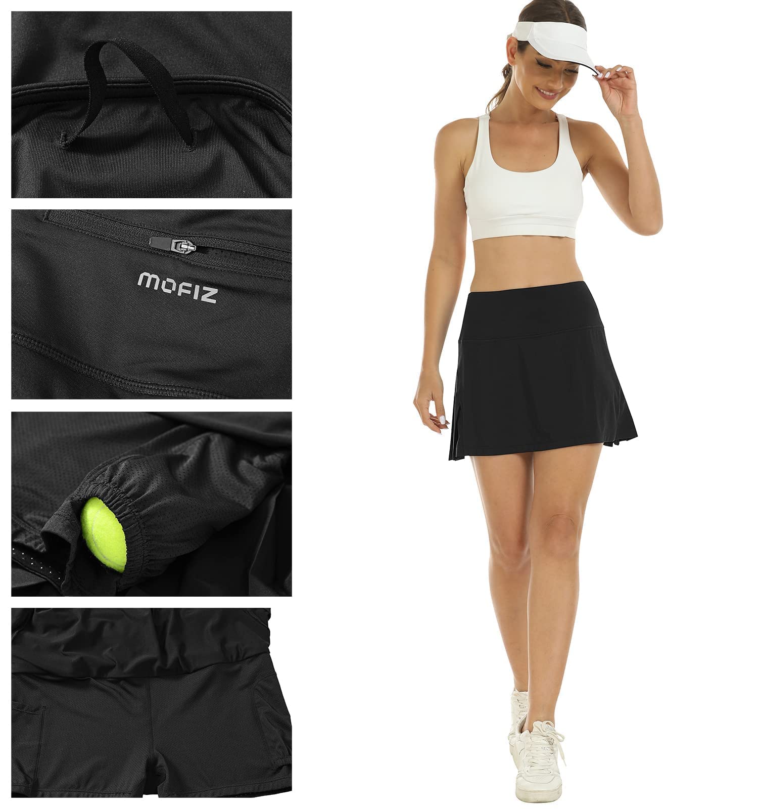 MoFiz Jupe Short Tennis Femme Sport Golf Mini Jupe Plissée Courte avec Poche Skort
