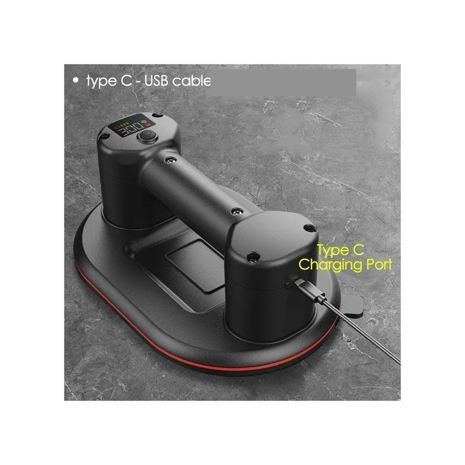 Ventosas, Ventosa De Vacío Eléctrica Industrial Alta Resistencia Con Capacidad Carga 300 Kg For Granito, Baldosas, Vidrio Y Piedra, Batería 4000 MAh