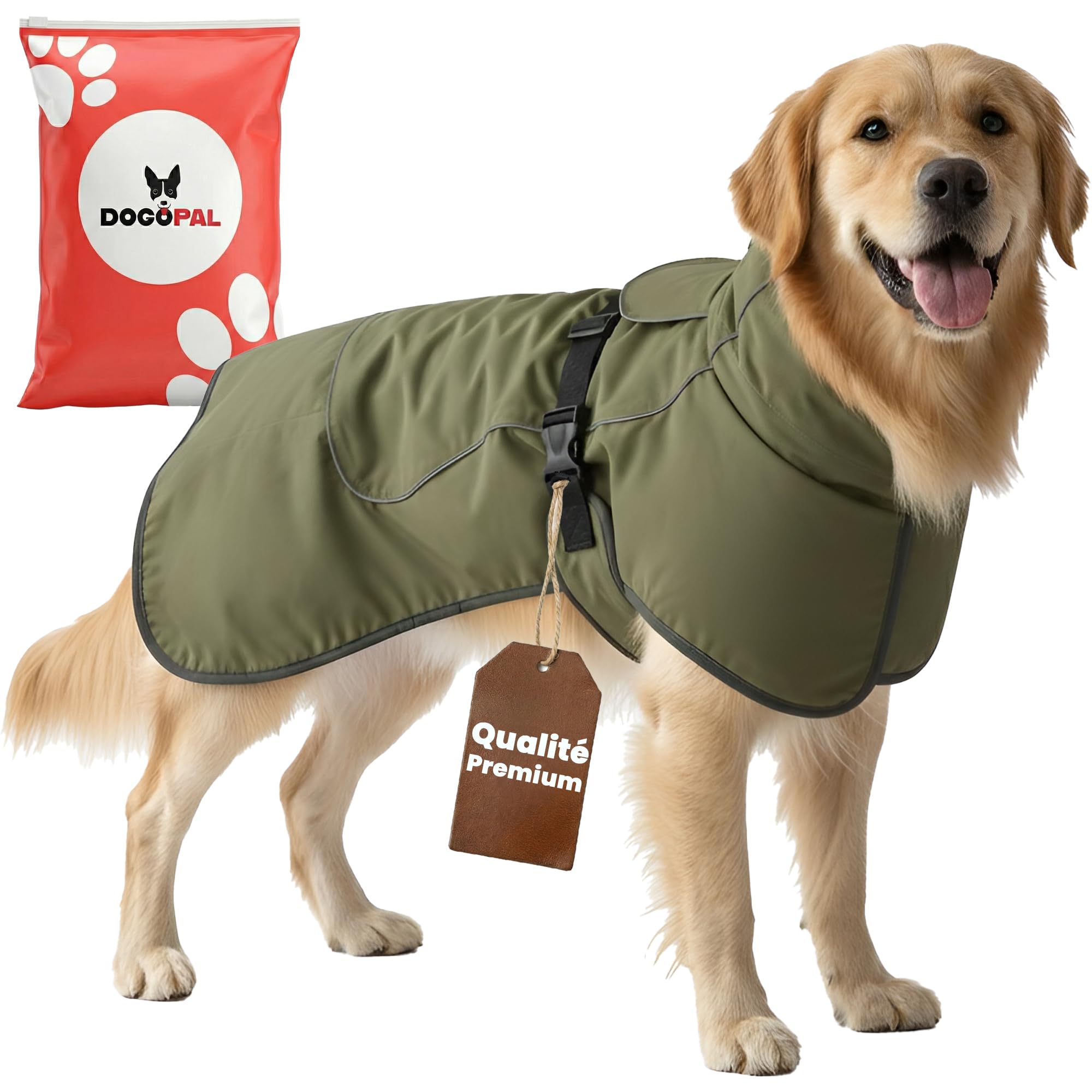 DOGOPAL Manteau Chien Imperméable et Coupe-Vent, Doublure Polaire Chaude, Manteau d’Hiver Réfléchissant Respirant, Grande Taille et Petit, Parfait pour Temps Froid (40)