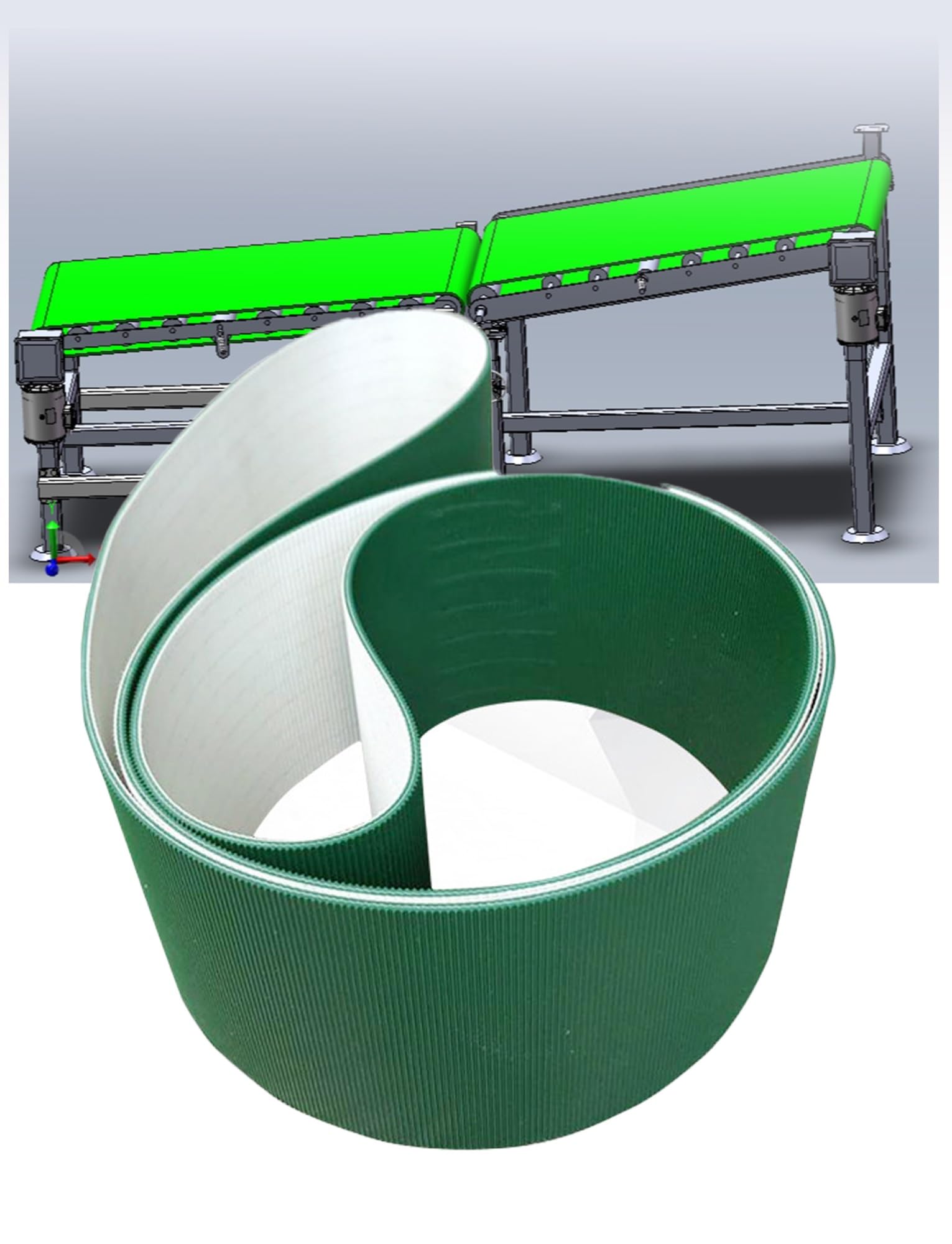 Cinta transportadora industrial de 115 x 28 cm para optimizar líneas de empaque comercial