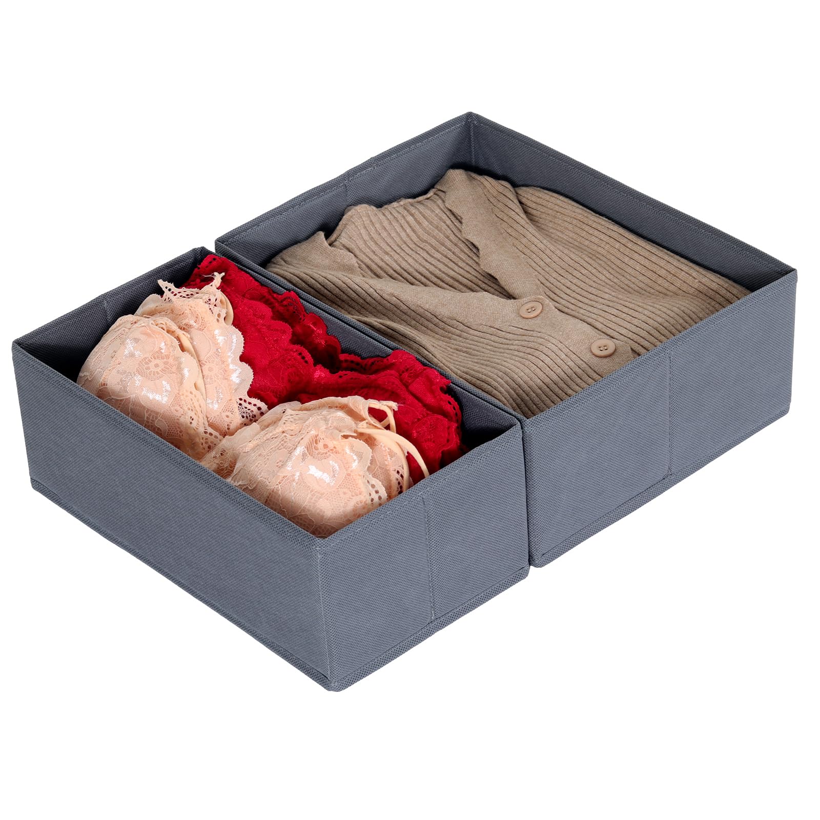 ORLISA 2 Pack Drawer Organiser for PAX Wardrobe Drawers 50 x 35 cm, Grey